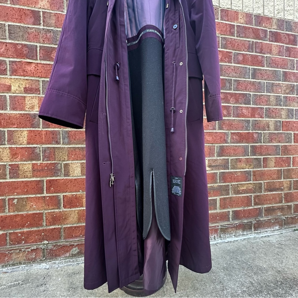 Fleet Street Trench Coat Full Length Maxi Outerwear Detach Liner Cape Hood 10 - Picture 17 of 17